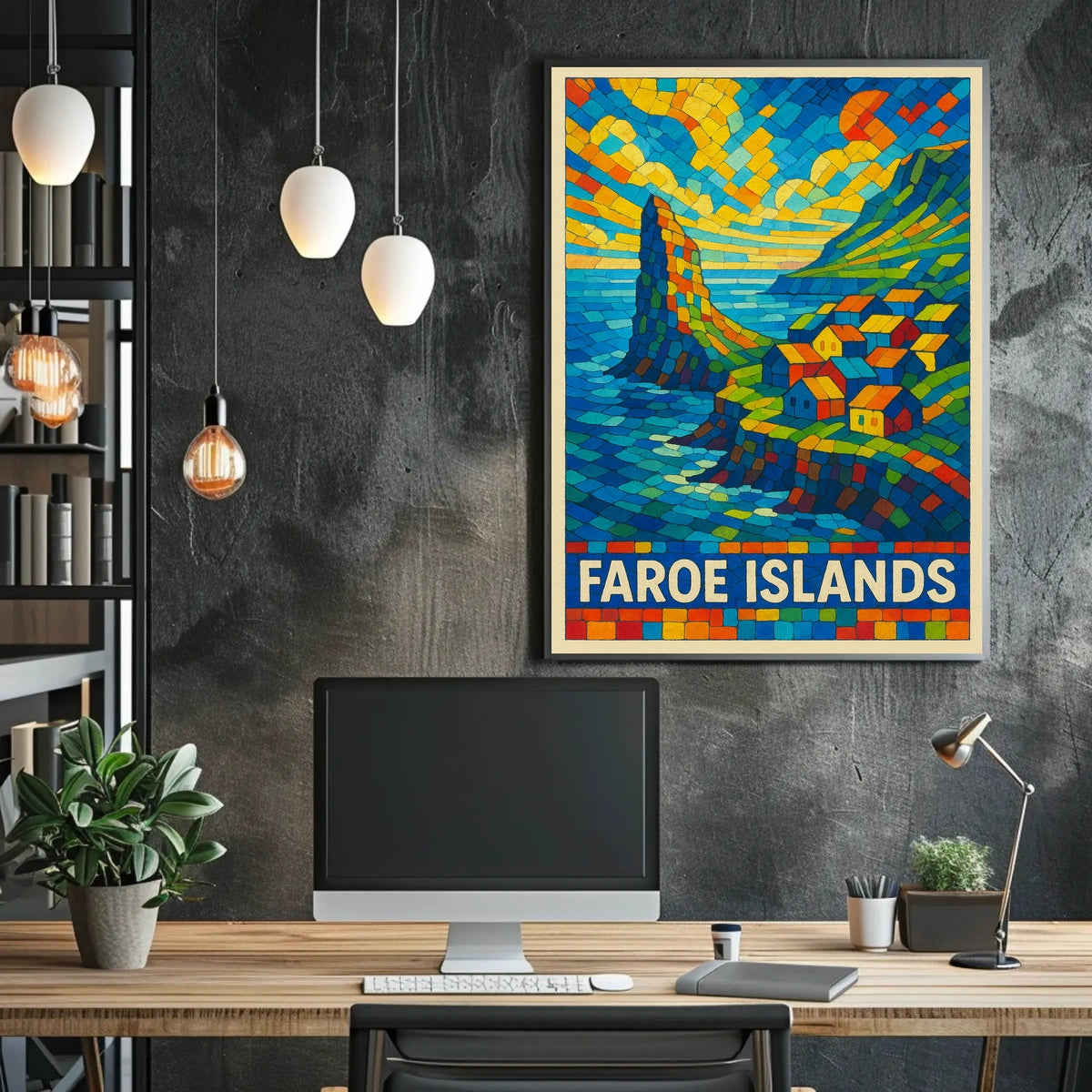 Faroe Islands Vibrant Mosaic Poster