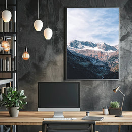Majestic Alpine Landscape Photorealistic Mountain Poster