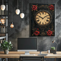 Ornate Vintage Clock Art Print - Cultural Heritage Poster