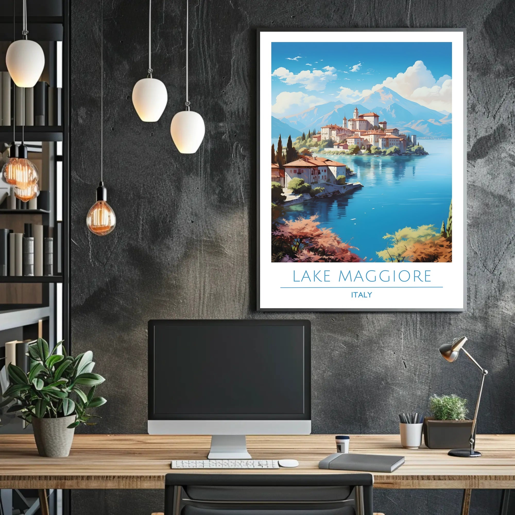 Scenic View of Lake Maggiore Poster