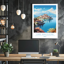 Scenic View of Lake Maggiore Poster