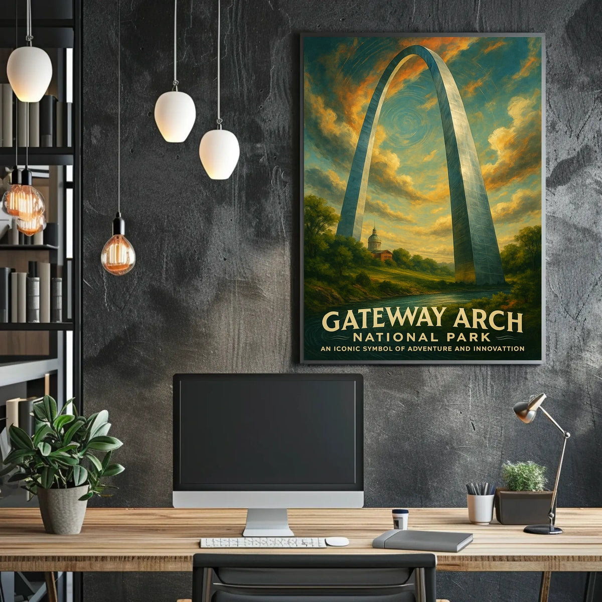 Gateway Arch Adventure in Urban or Cityscape Poster