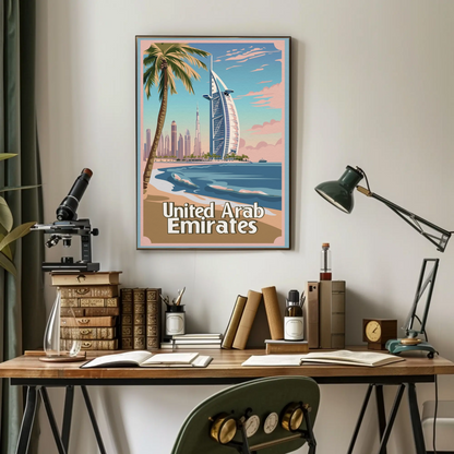 Dubai's Modern Skyline United Arab Emirates Poster