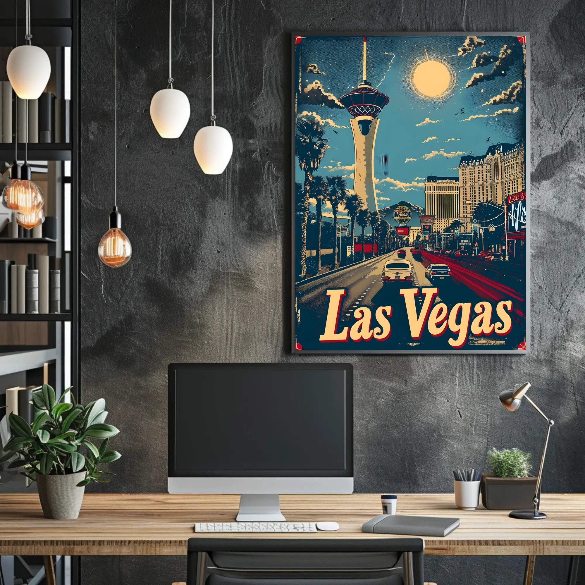 Vintage Las Vegas Skyline Urban or Cityscape Poster