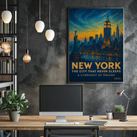 New York Vintage Travel Poster A Symphony Of Dreams