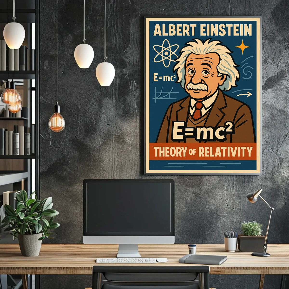 Albert Einstein Relativity Cosmic Modern Poster