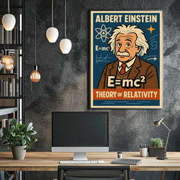 Albert Einstein Relativity Cosmic Modern Poster