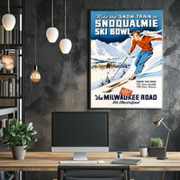 Ride The Snow Train To Snoqualmie Ski Poster