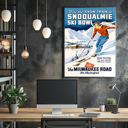 Ride The Snow Train To Snoqualmie Ski Poster