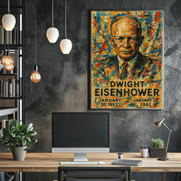 Eisenhower Abstract Portrait: Bold Patriotic Art Print