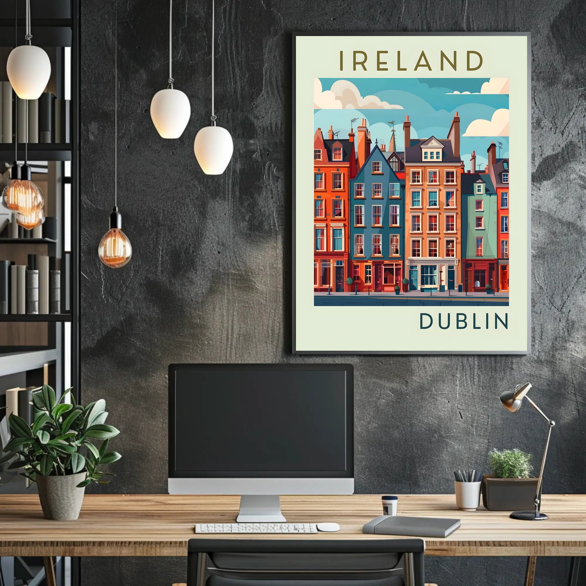 Vibrant Dublin Streetscape Poster