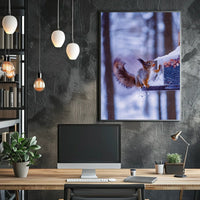 Winter Squirrel Feast Poster