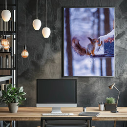 Winter Squirrel Feast Poster