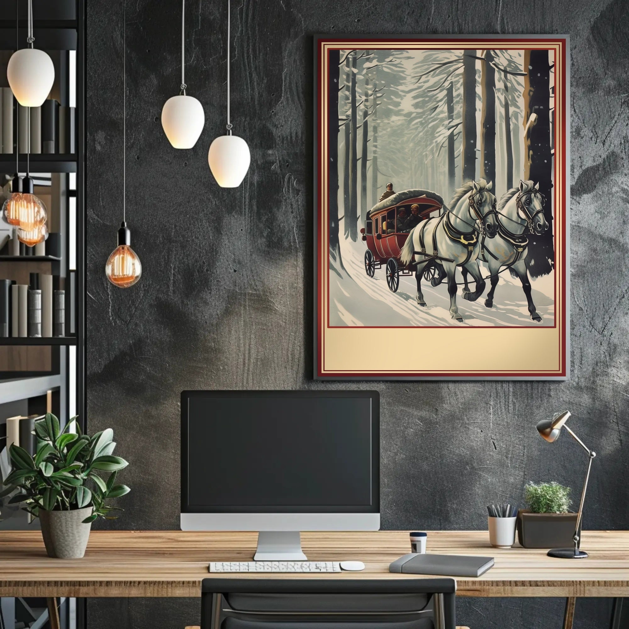 Winter Carriage Ride Poster