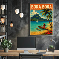 Bora Bora Scenic Vintage Travel Poster PosterGoat