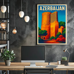 Azerbaijan Iconic Landmark Poster