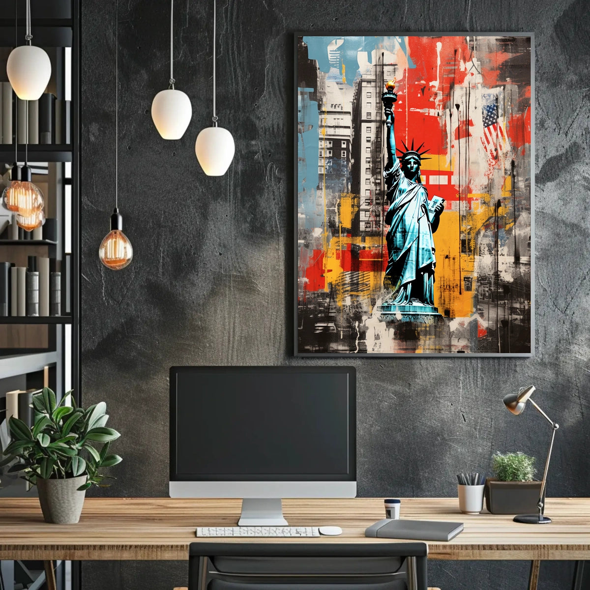 Statue of Liberty New York Travel Art Print Poster