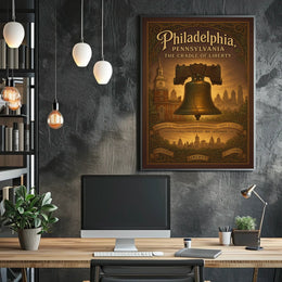 Philadelphia Liberty Bell Vintage Poster: Historical Tribute