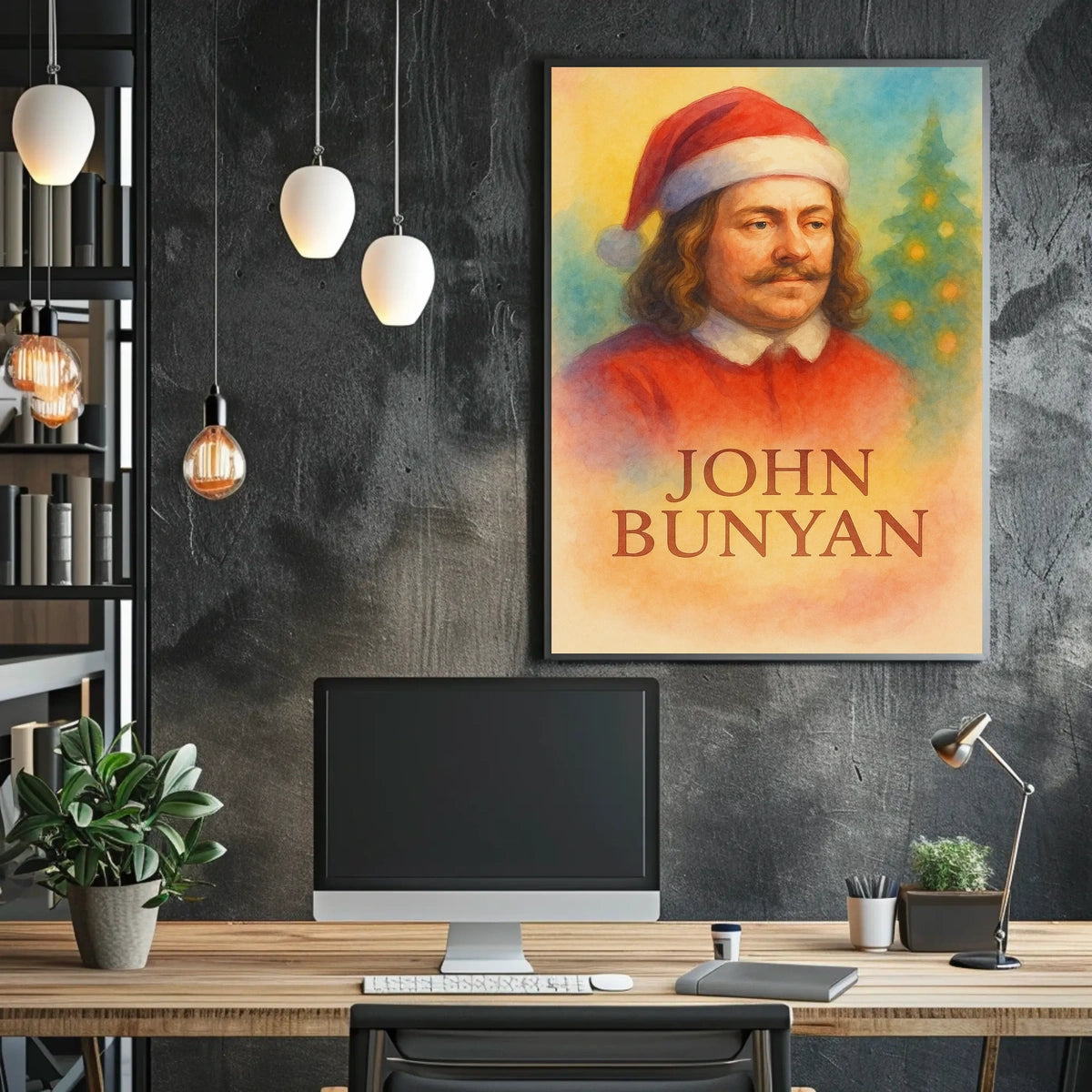 John Bunyan Christmas Festive Historical Portrait Poster