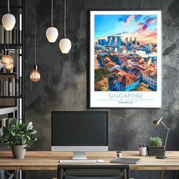 Singapore's Vibrant Cityscape Urban or Cityscape Poster