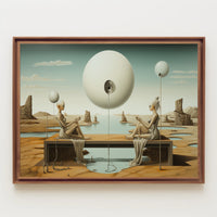 Surreal Desert Spheres Futuristic Sci-Fi Poster