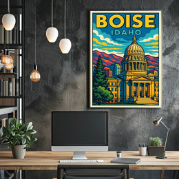 Boise, Idaho Vibrant Cityscape Poster