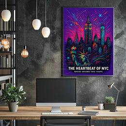New York City Dreamscape Skyline Poster Modern Wall Art