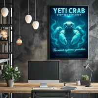 Yeti Crab Deep-Sea Fantasy Illustration Poster