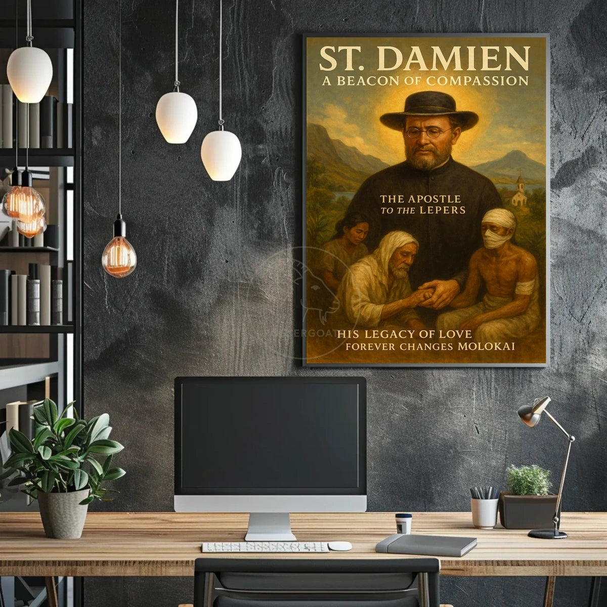 St. Damien Inspirational Legacy Vintage Heritage Poster
