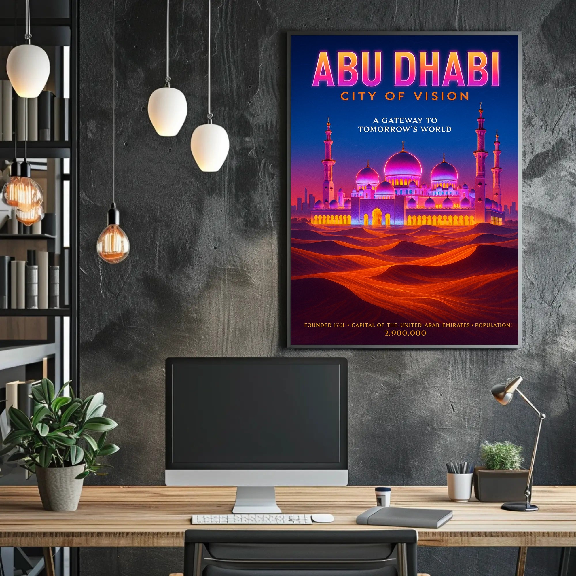 Abu Dhabi City of Vision Travel Poster
