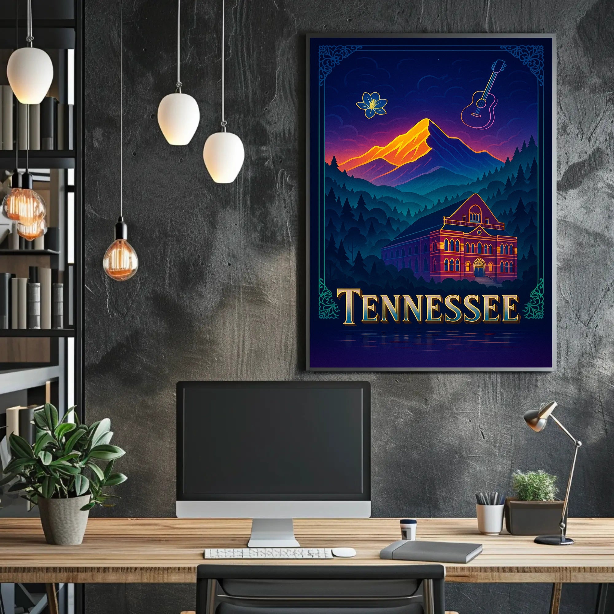 Tennessee Dreamscape Poster Vintage Travel Wall Art