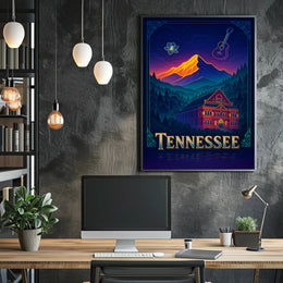 Tennessee Dreamscape Poster Vintage Travel Wall Art
