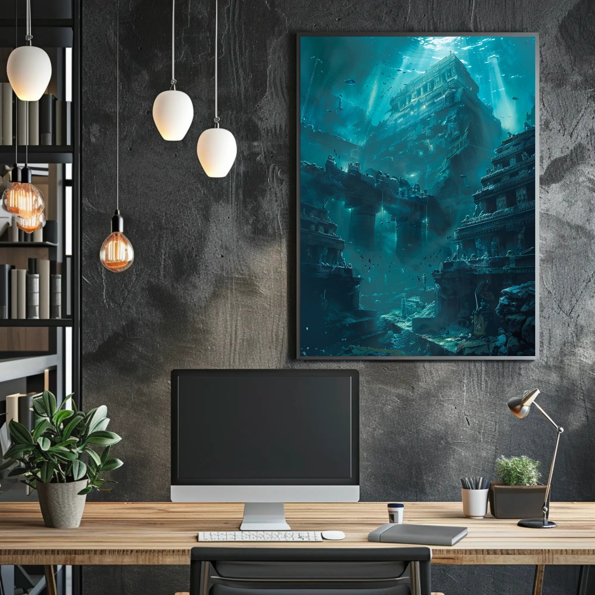 Underwater Ancient Ruins Adventure Fantasy or Mythology Poster PosterGoat