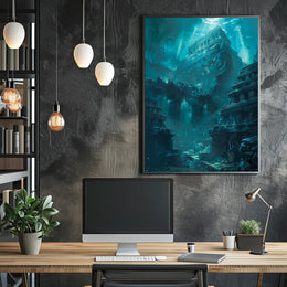 Underwater Ancient Ruins Adventure Fantasy or Mythology Poster PosterGoat