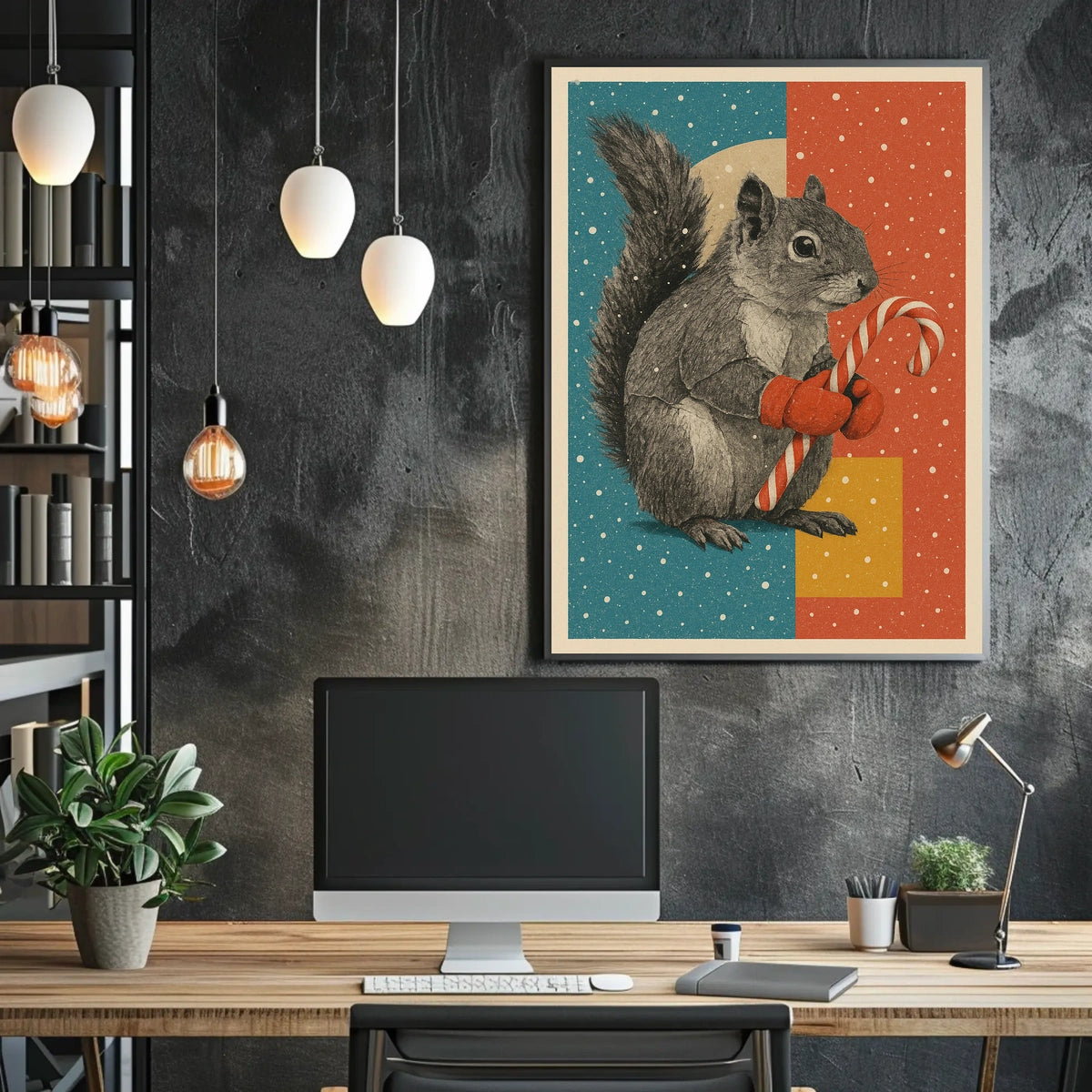 Festive Squirrel Delight Poster
