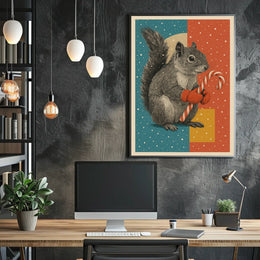 Festive Squirrel Delight Poster