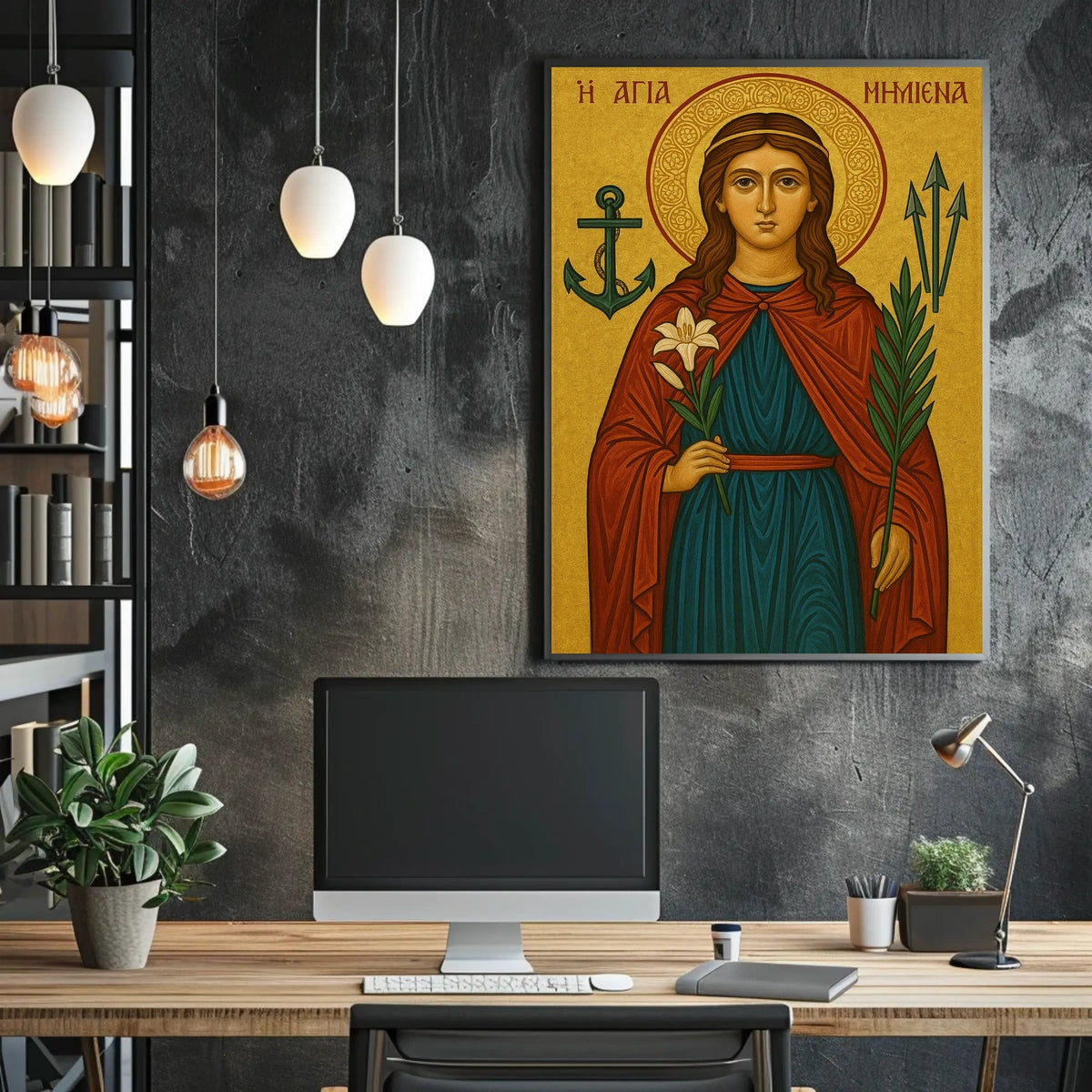 St. Philomena Byzantine Icon Traditional Style Poster