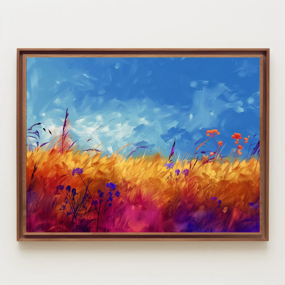 Vibrant Pastoral Landscape Impressionistic Art Poster