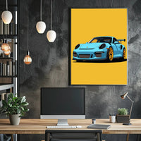 Sleek Sports Car Illustration Poster PosterGoat
