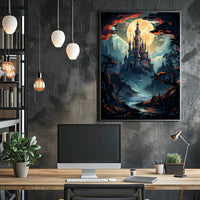 Enchanted Castle Under The Moon Poster