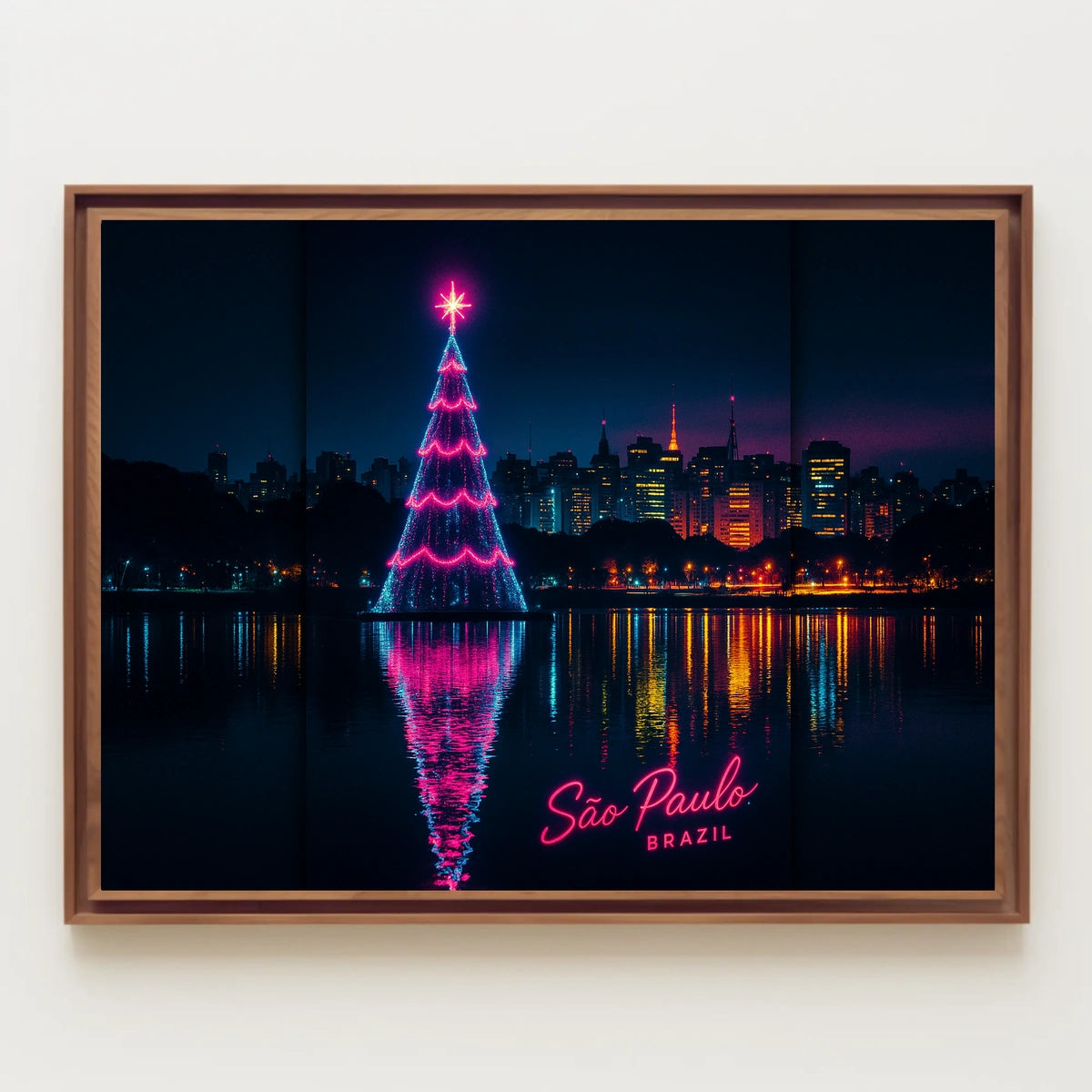 São Paulo Christmas Lights Poster