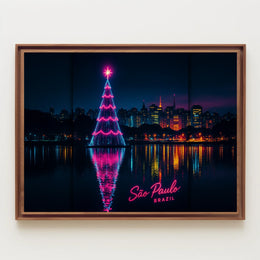 São Paulo Christmas Lights Poster