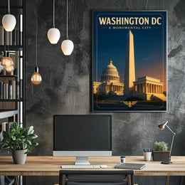 Washington D.C. Monuments Vintage Travel Poster PosterGoat