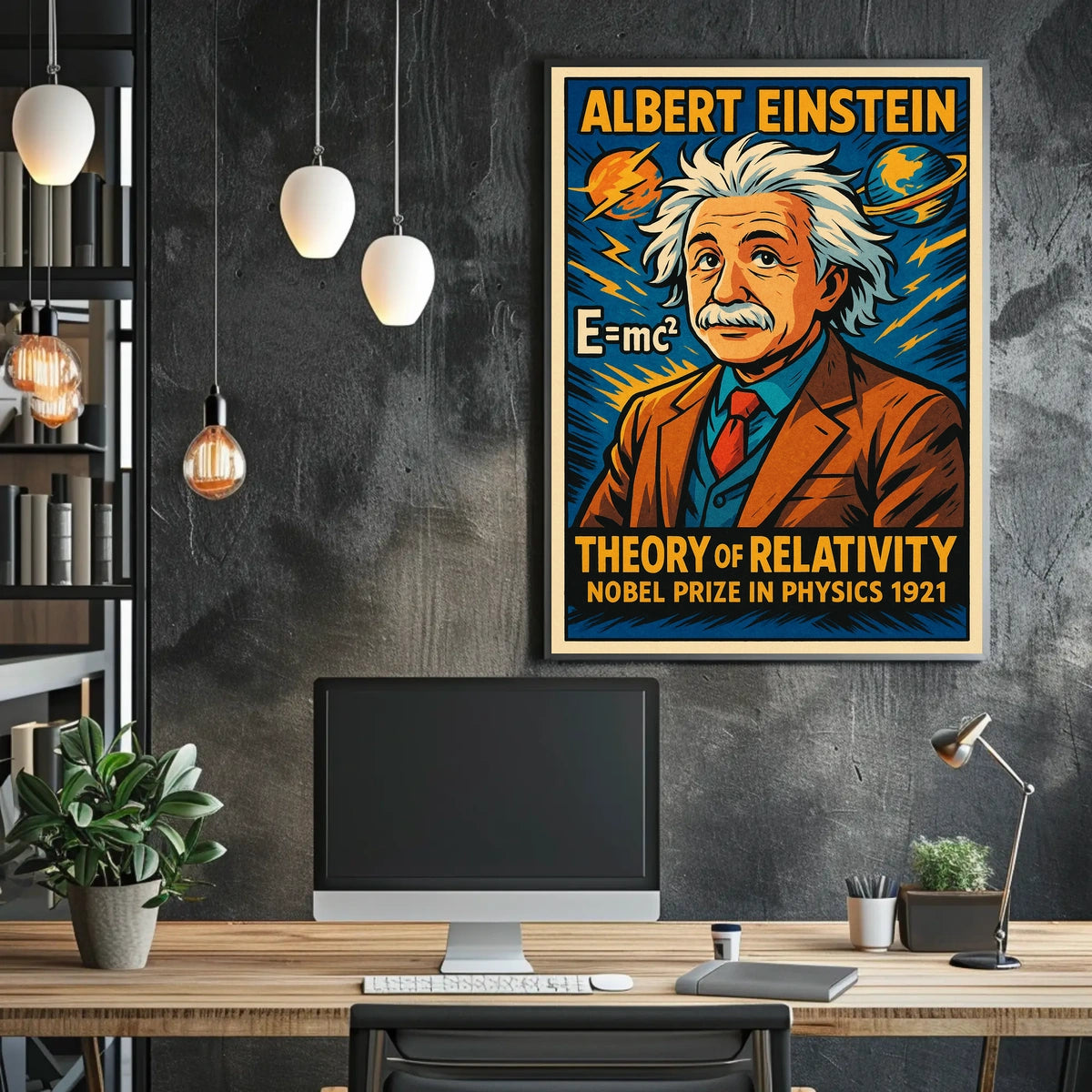 Einstein Relativity Curious Minds Vintage Poster