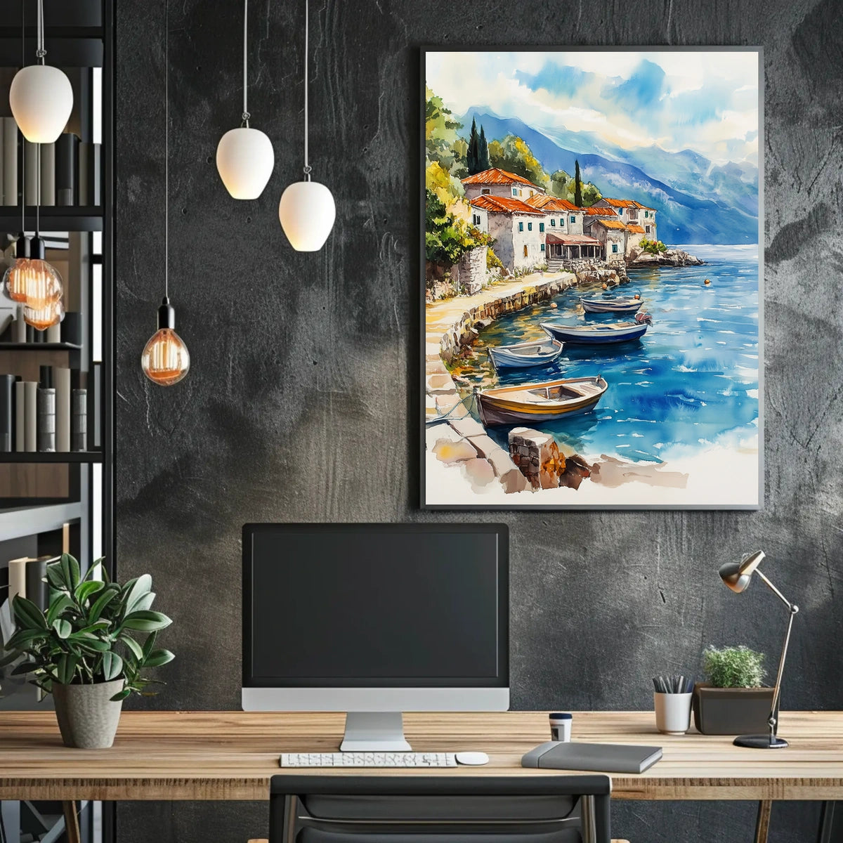 Montenegro Perast Waterfront View Poster