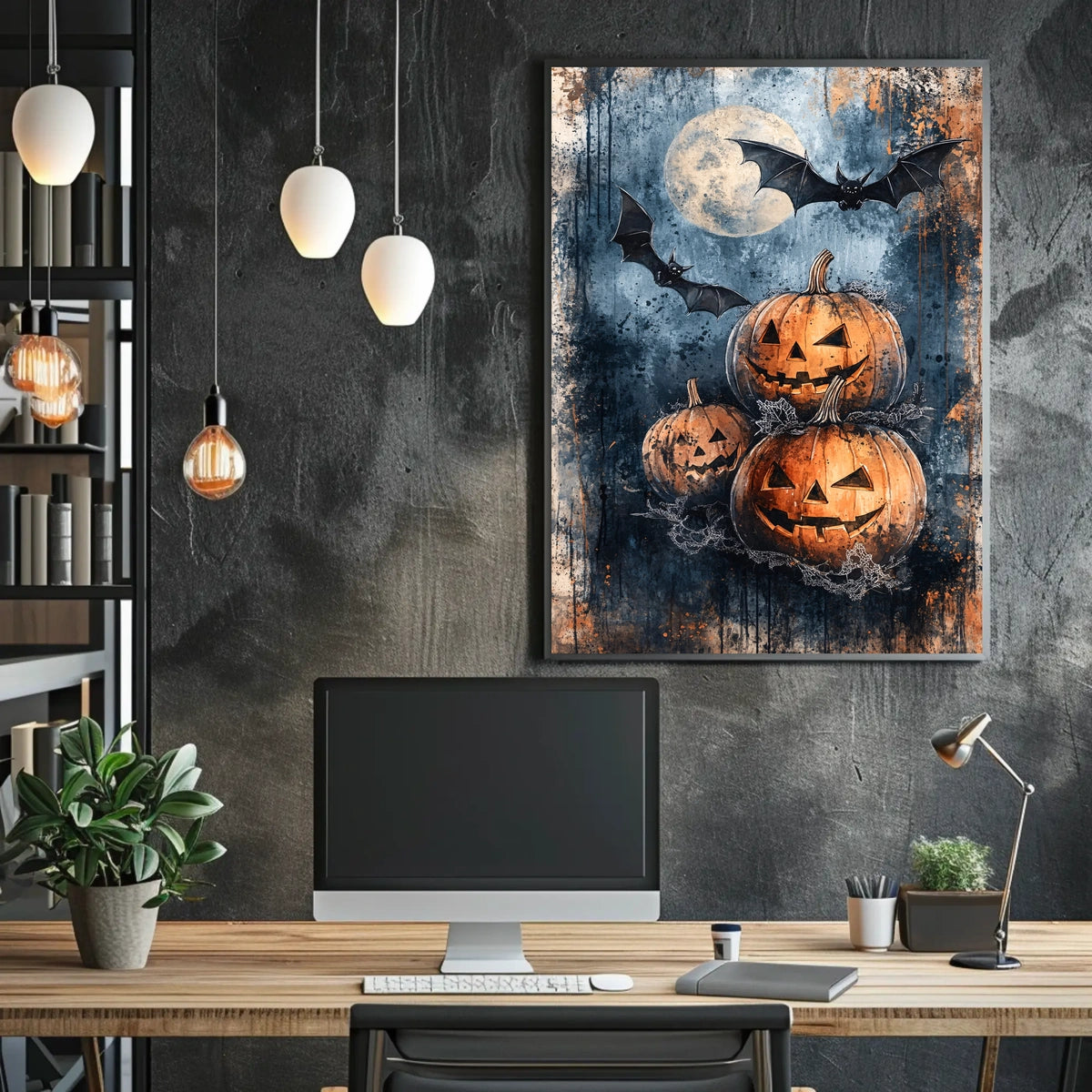 Halloween Night Jack-o'-lanterns Art Print Cultural Poster