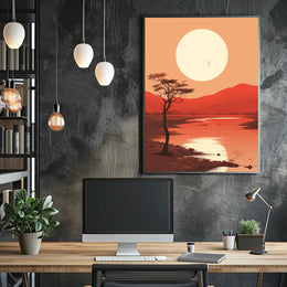 Tranquil Sunset Over The Savannah Poster