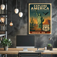 Explore America Route 66 Poster