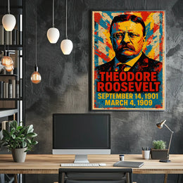 Theodore Roosevelt 26th President of the United States Street Art Mashup Poster