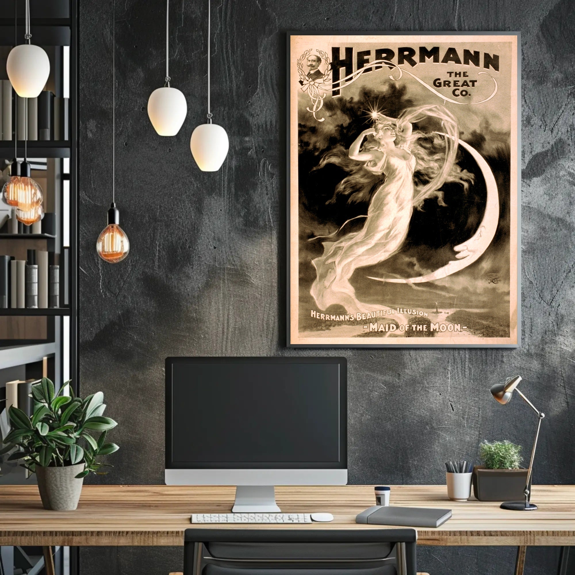 Herrmann's Magical Illusion Art Nouveau Cultural Poster